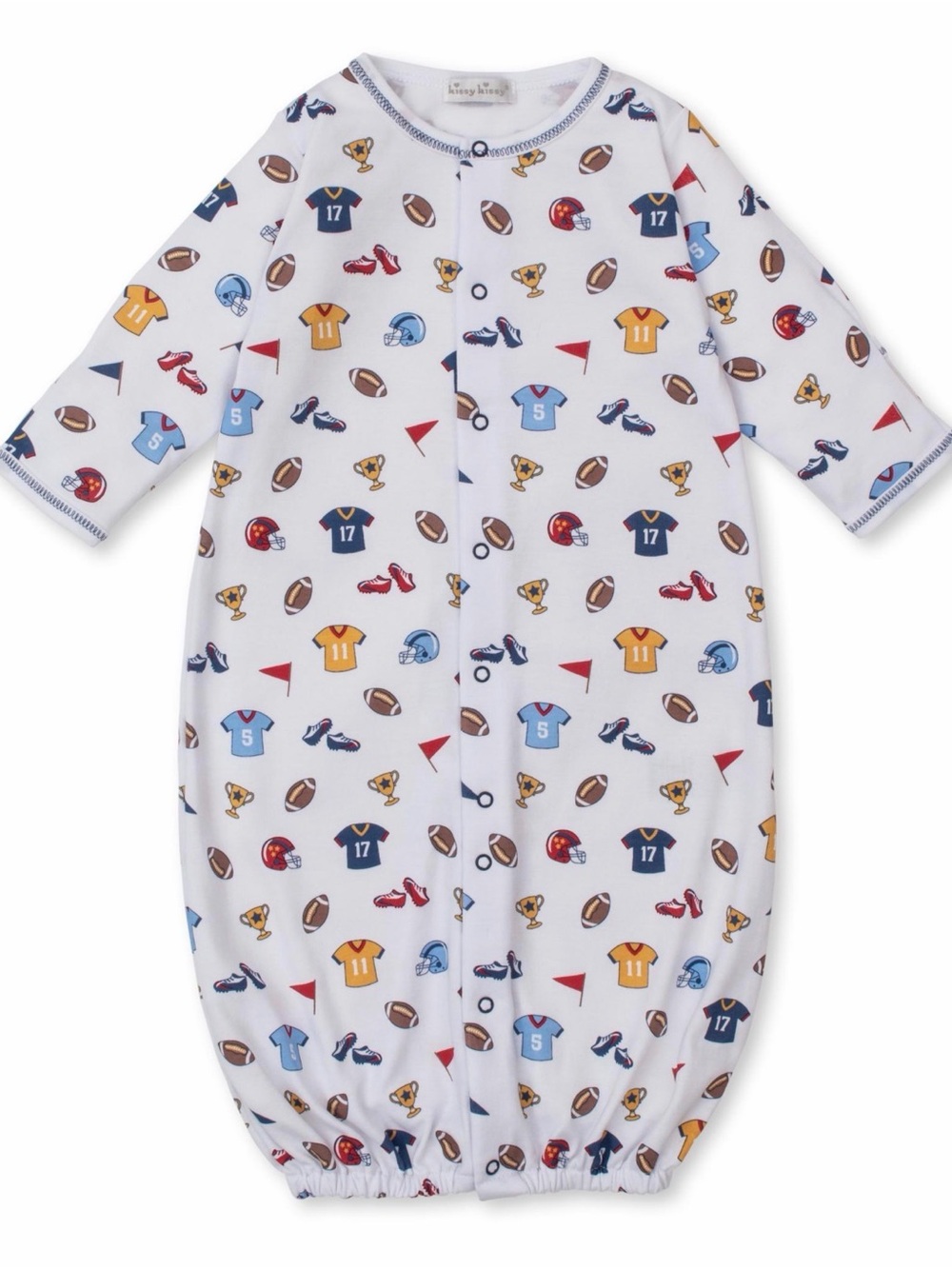 KISSY KISSY Baby Boy Football Fever Pima Converter Gown - Small (0-3M)